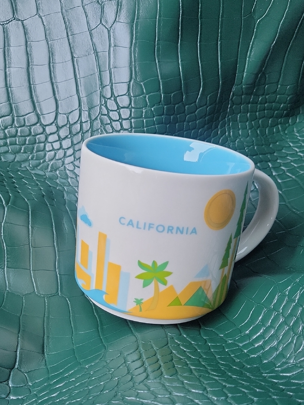 Starbucks California Graphic Mug — White Exterior with Light Blue Interior